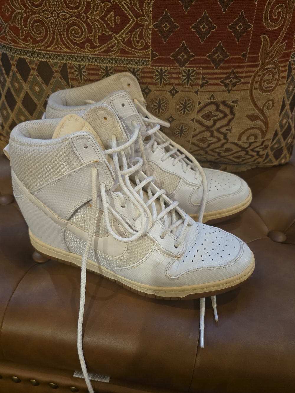 Nike Dunk White High-Top Wedge Sneakers